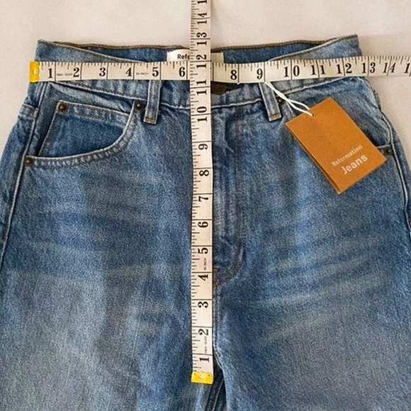 Reformation Chiara Ankle Ties Straight Leg High Rise Jean in Shasta NWT - Picture 10 of 11